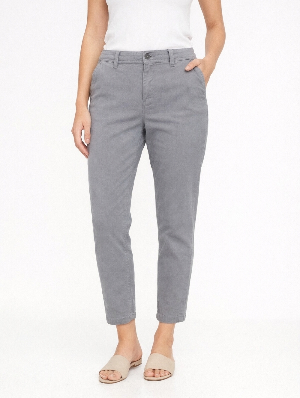 Calvin Klein Gray Crop Pants Women’s Size 31 Mid-Rise Slim Fit